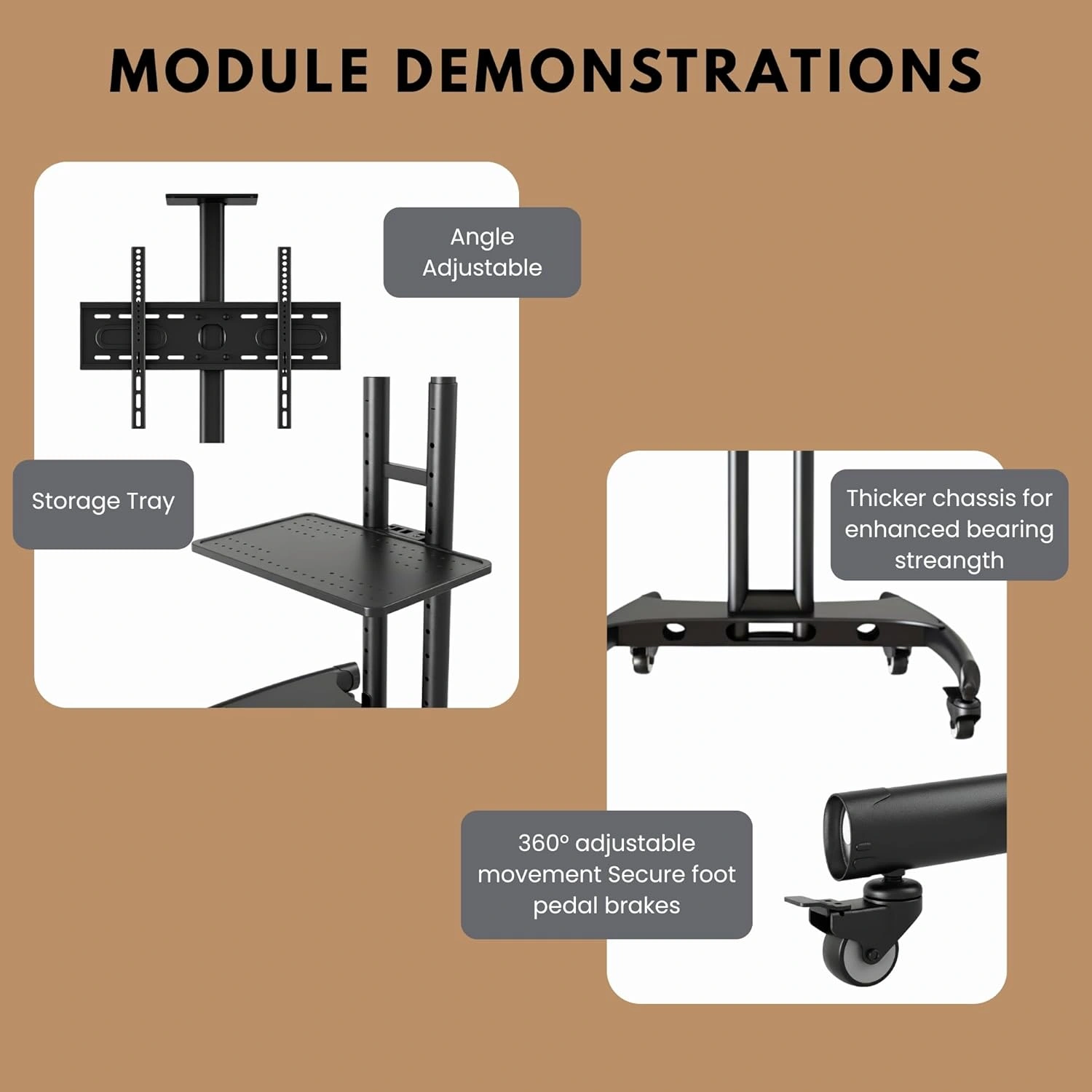 LED MOBILE Portable Trolly Stand 32"-75" (Ava1500-60-1P) view 5